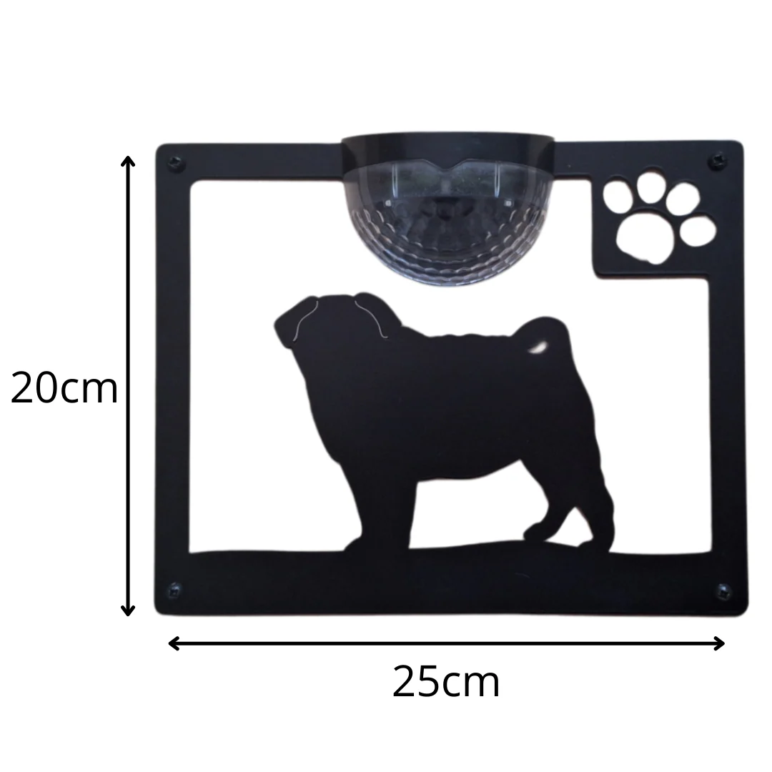 Pug Dog Solar Light Wall Plaque - Image 9