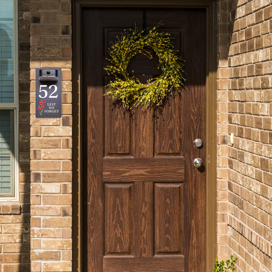 Lest We Forget Motion Sensor Solar House Number Sign - Image 8