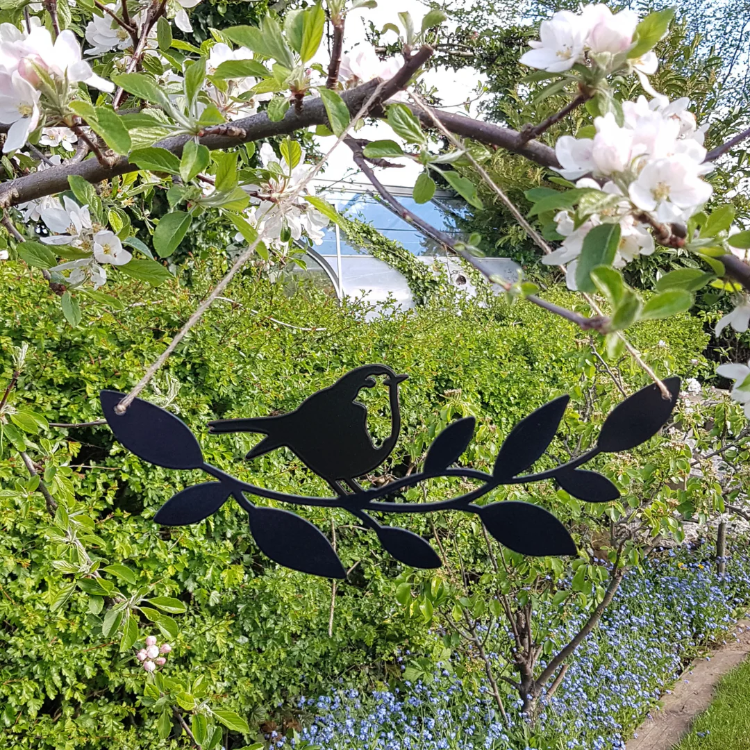 Robin On A Branch Hanging Sign - Image 3