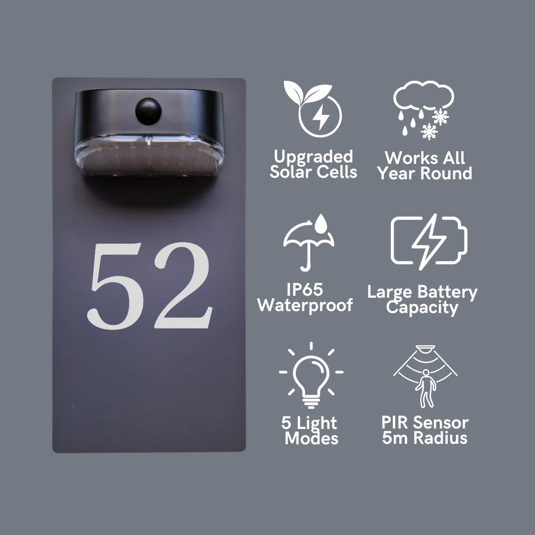 Blue Tit Motion Sensor Solar House Number Sign - Image 5