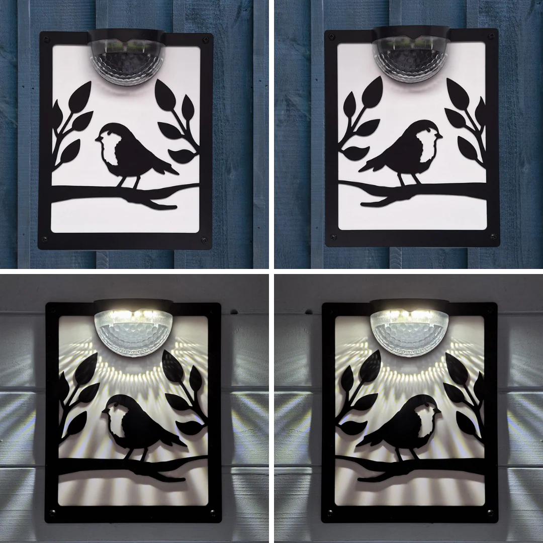Set of 2 Robin Solar Light Wall Plaques - Left AND Right Facing - Image 3