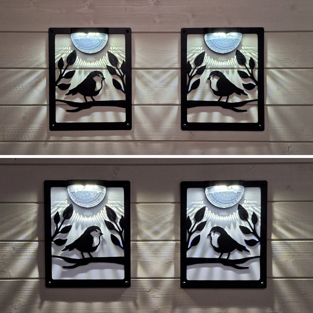 Set of 2 Robin Solar Light Wall Plaques - Left AND Right Facing - Image 5