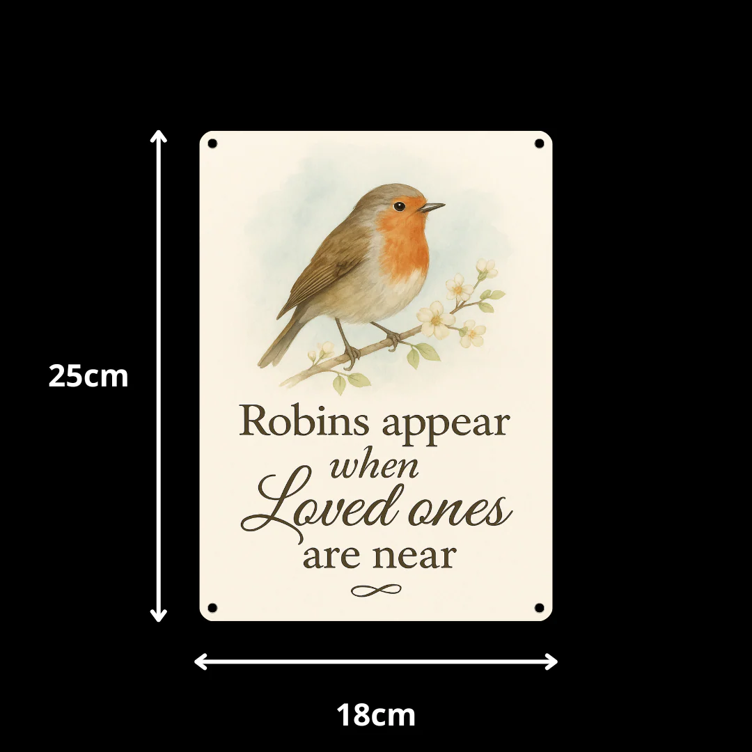 Robins Appear Metal Sign 25cm - Image 4
