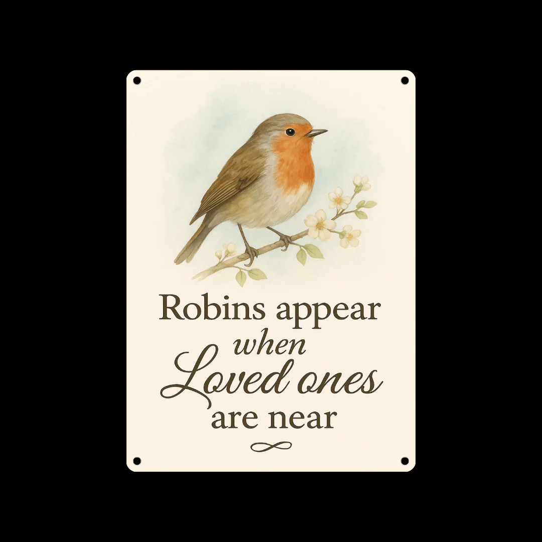 Robins Appear Metal Sign 25cm - Image 5