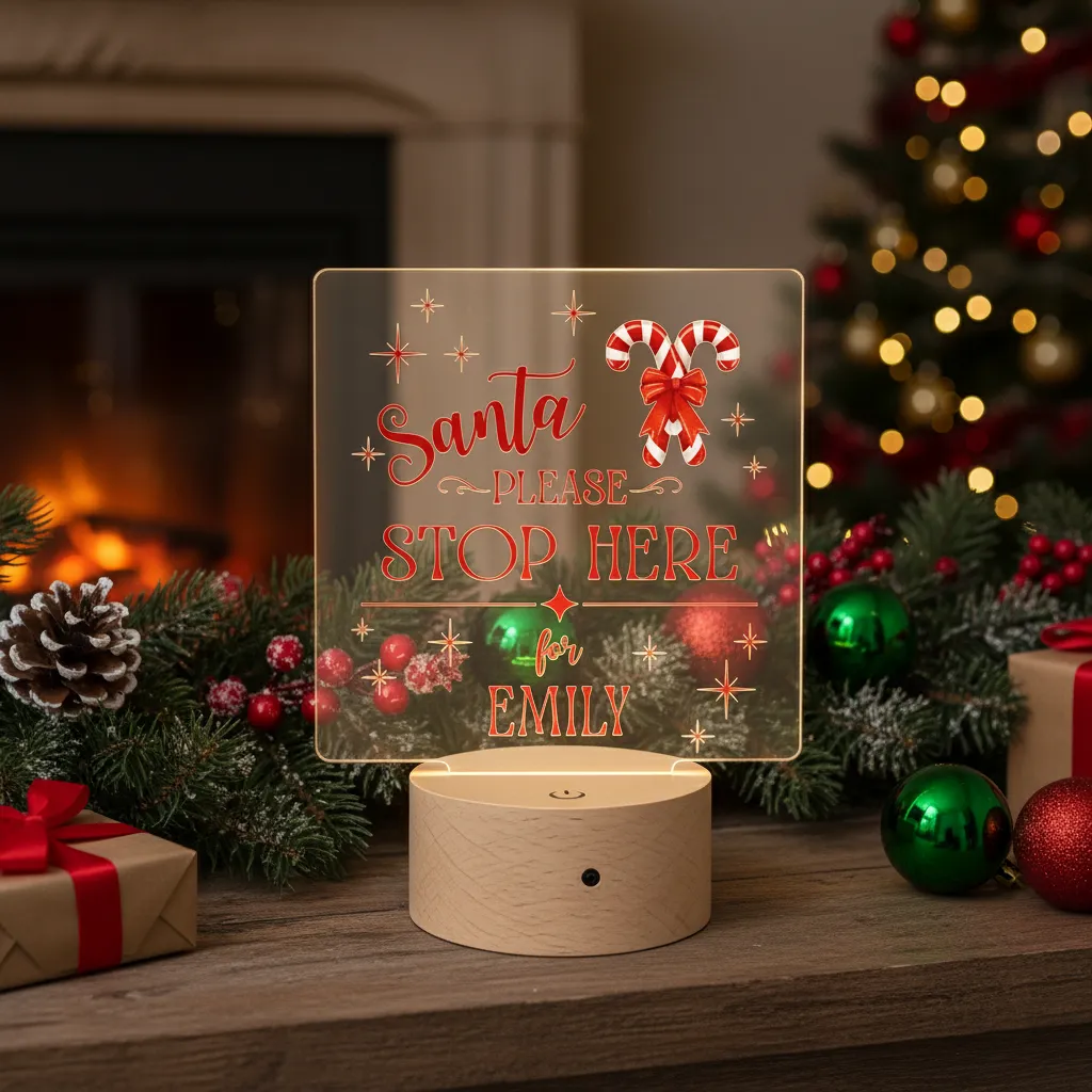 'Santa Please Stop Here' Christmas LED Night Light (You Can Personalise Me!) - Image 10