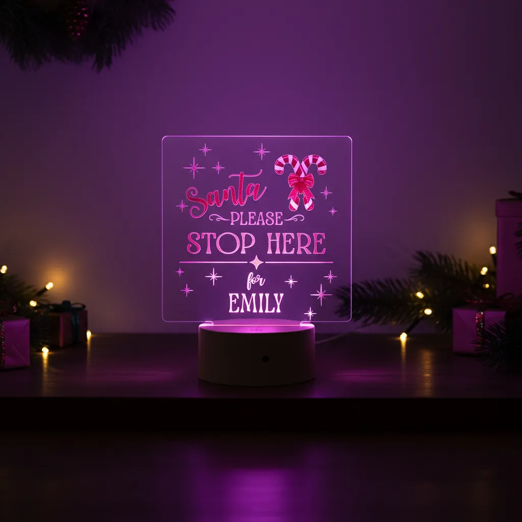 'Santa Please Stop Here' Christmas LED Night Light (You Can Personalise Me!) - Image 11