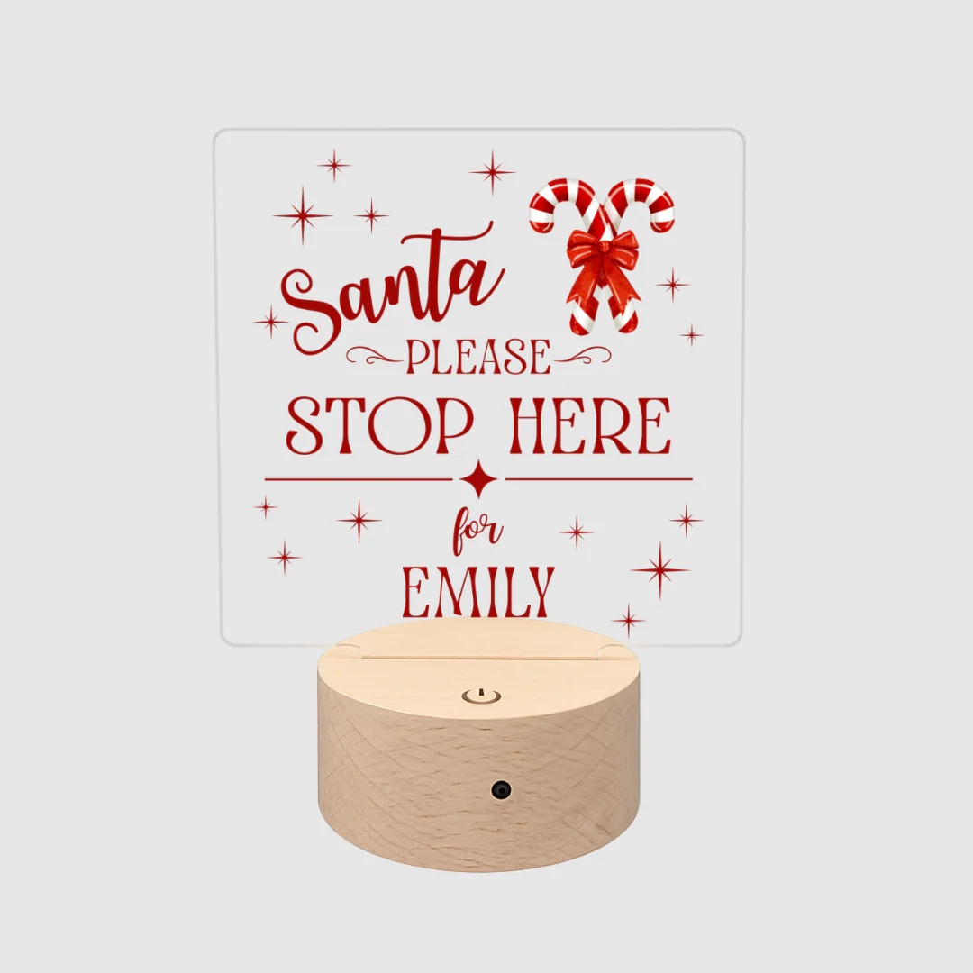 'Santa Please Stop Here' Christmas LED Night Light (You Can Personalise Me!) - Image 13