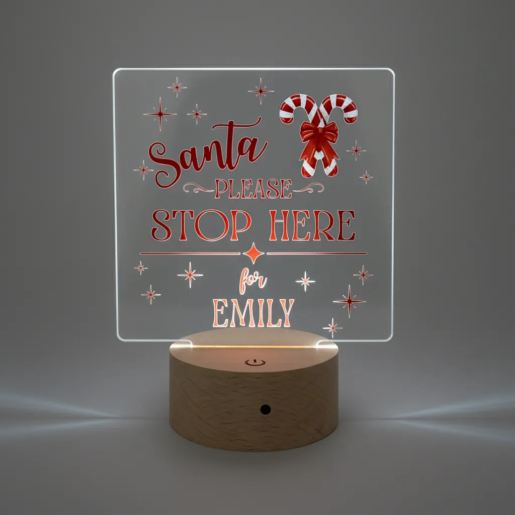 'Santa Please Stop Here' Christmas LED Night Light (You Can Personalise Me!) - Image 6