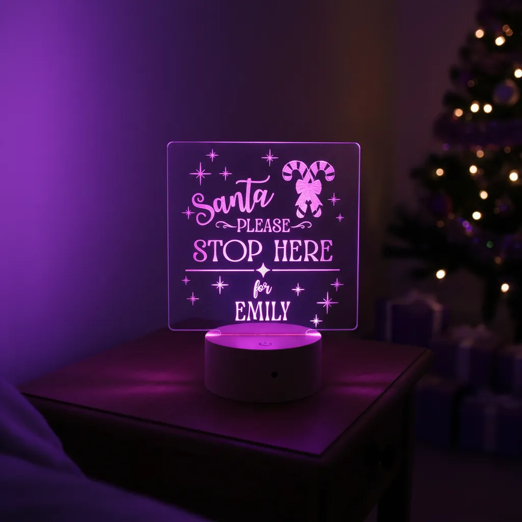 'Santa Please Stop Here' Christmas LED Night Light (You Can Personalise Me!) - Image 7