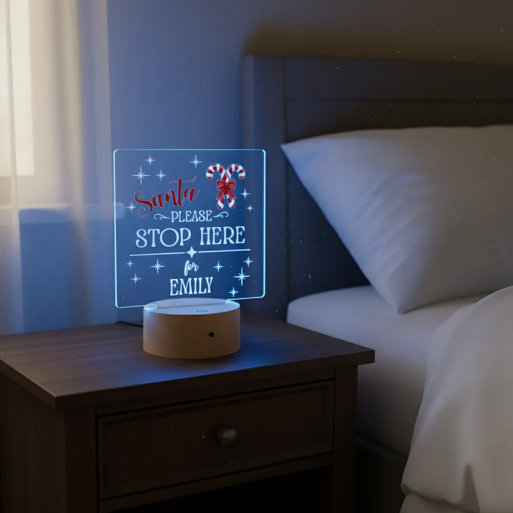 'Santa Please Stop Here' Christmas LED Night Light (You Can Personalise Me!) - Image 8