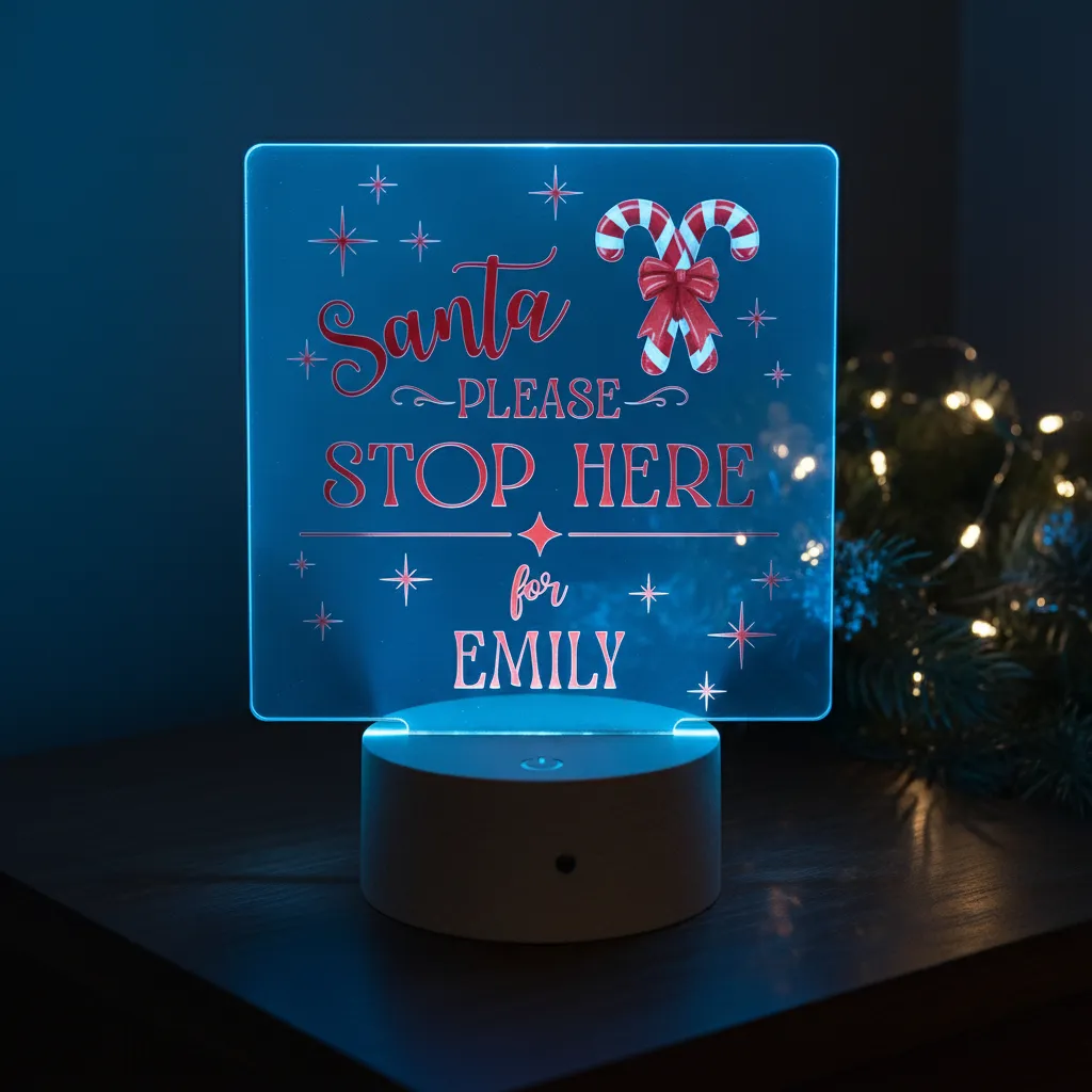 'Santa Please Stop Here' Christmas LED Night Light (You Can Personalise Me!) - Image 9