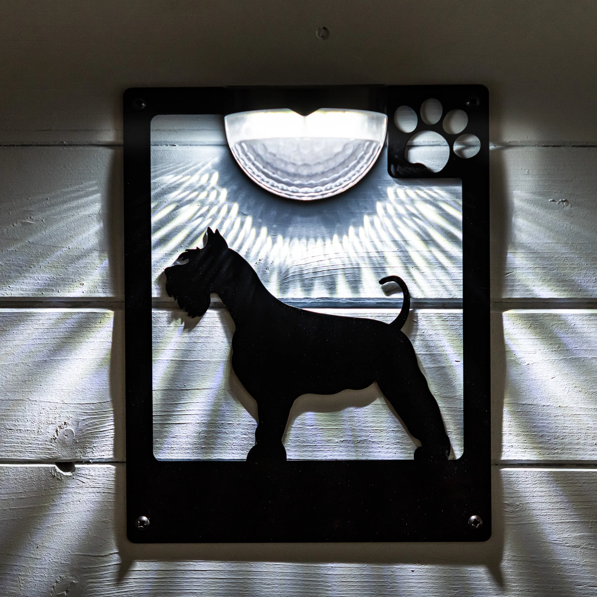 Schnauzer Dog Solar Light Wall Plaque - Image 2