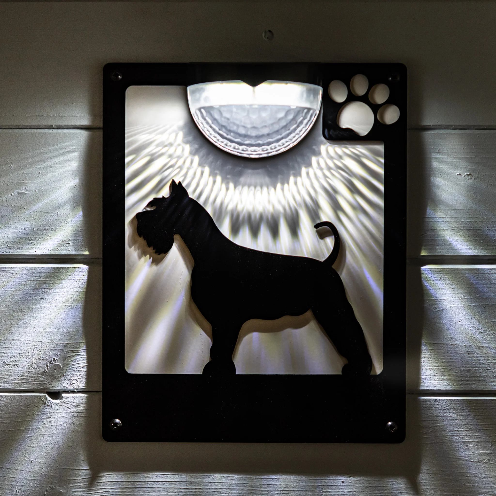 Schnauzer Dog Solar Light Wall Plaque - Image 4