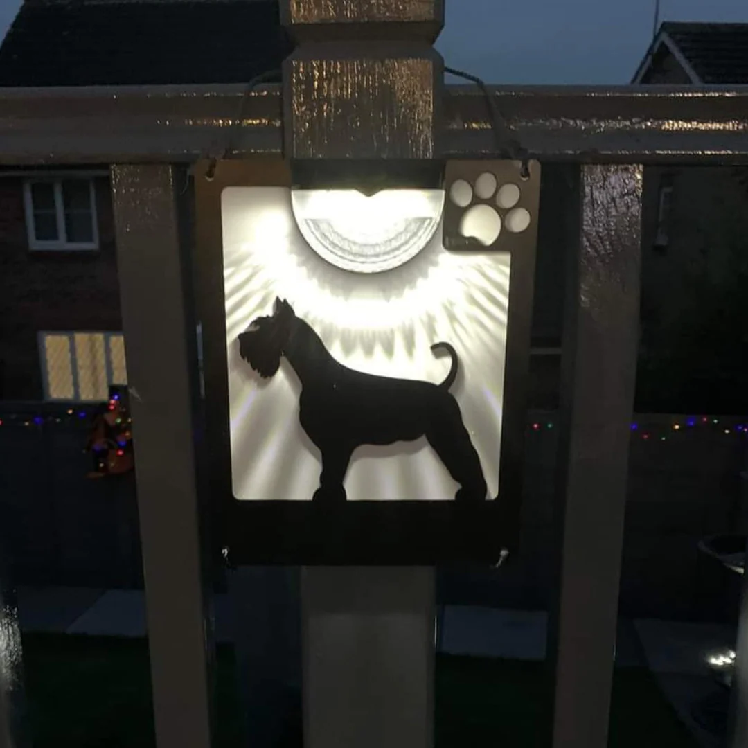 Schnauzer Dog Solar Light Wall Plaque - Image 9