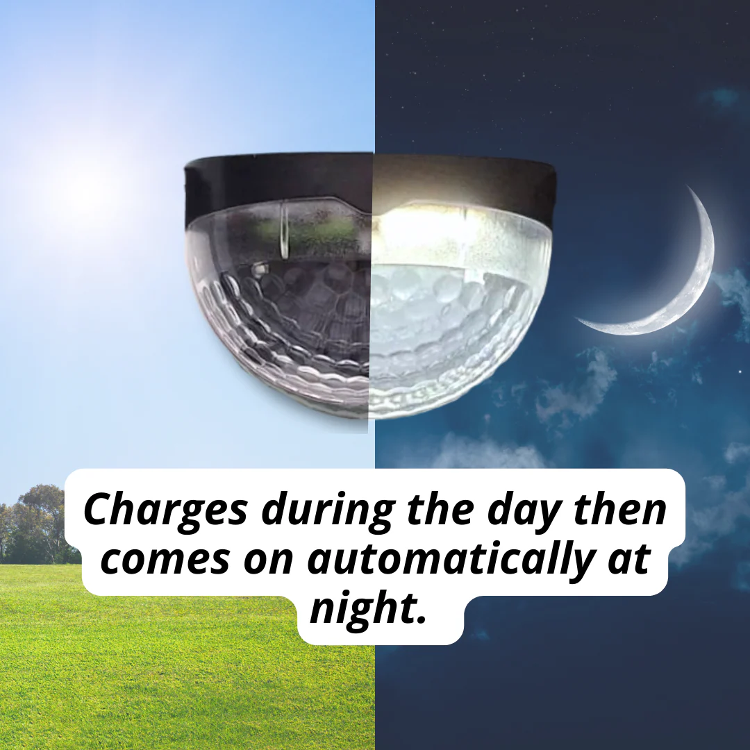 Set of 4 Premium Semi Circle Solar Lights - Garden Lights - UK Stock -  Perfect for Patio, Walls, Fences - Waterproof - Image 3