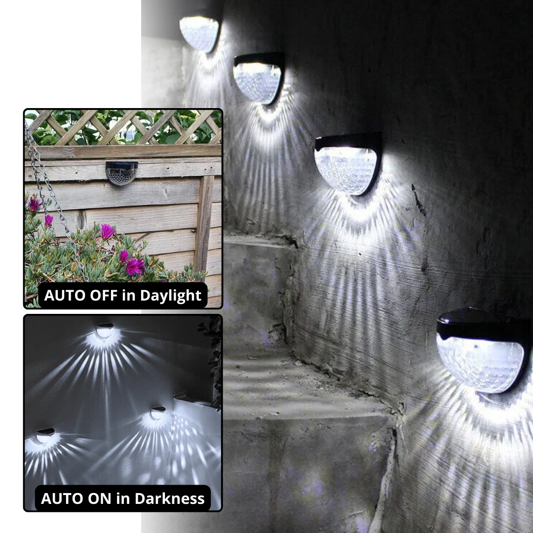 Set of 4 Premium Semi Circle Solar Lights - Garden Lights - UK Stock -  Perfect for Patio, Walls, Fences - Waterproof - Image 4