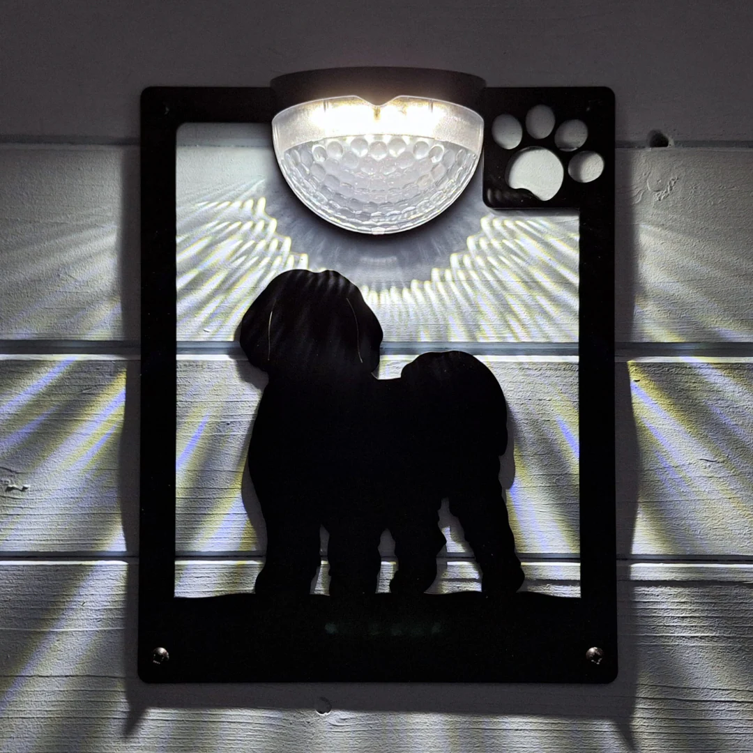 Shih Tzu Dog Solar Light Wall Plaque - Image 2