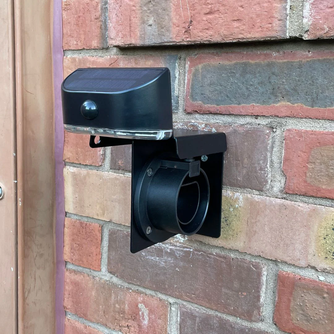 SINGLE - Large EV Charger Cable Holder with Motion Sensor Solar Light