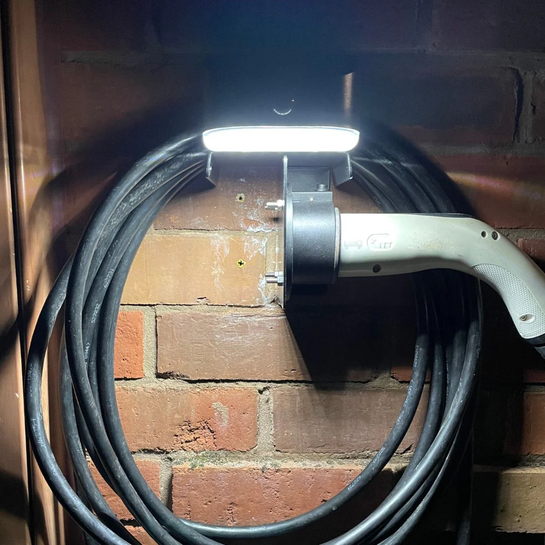 SINGLE - Large EV Charger Cable Holder with Motion Sensor Solar Light - Image 10