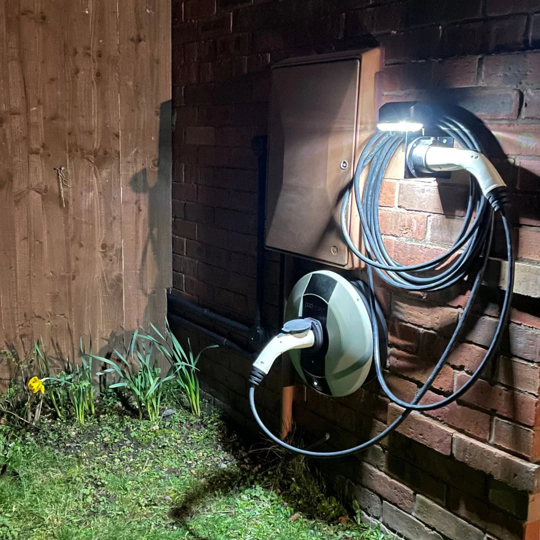 SINGLE - Large EV Charger Cable Holder with Motion Sensor Solar Light - Image 11