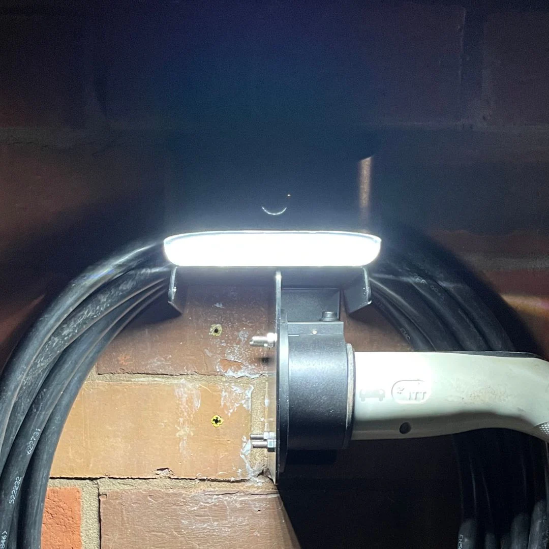 SINGLE - Large EV Charger Cable Holder with Motion Sensor Solar Light - Image 3