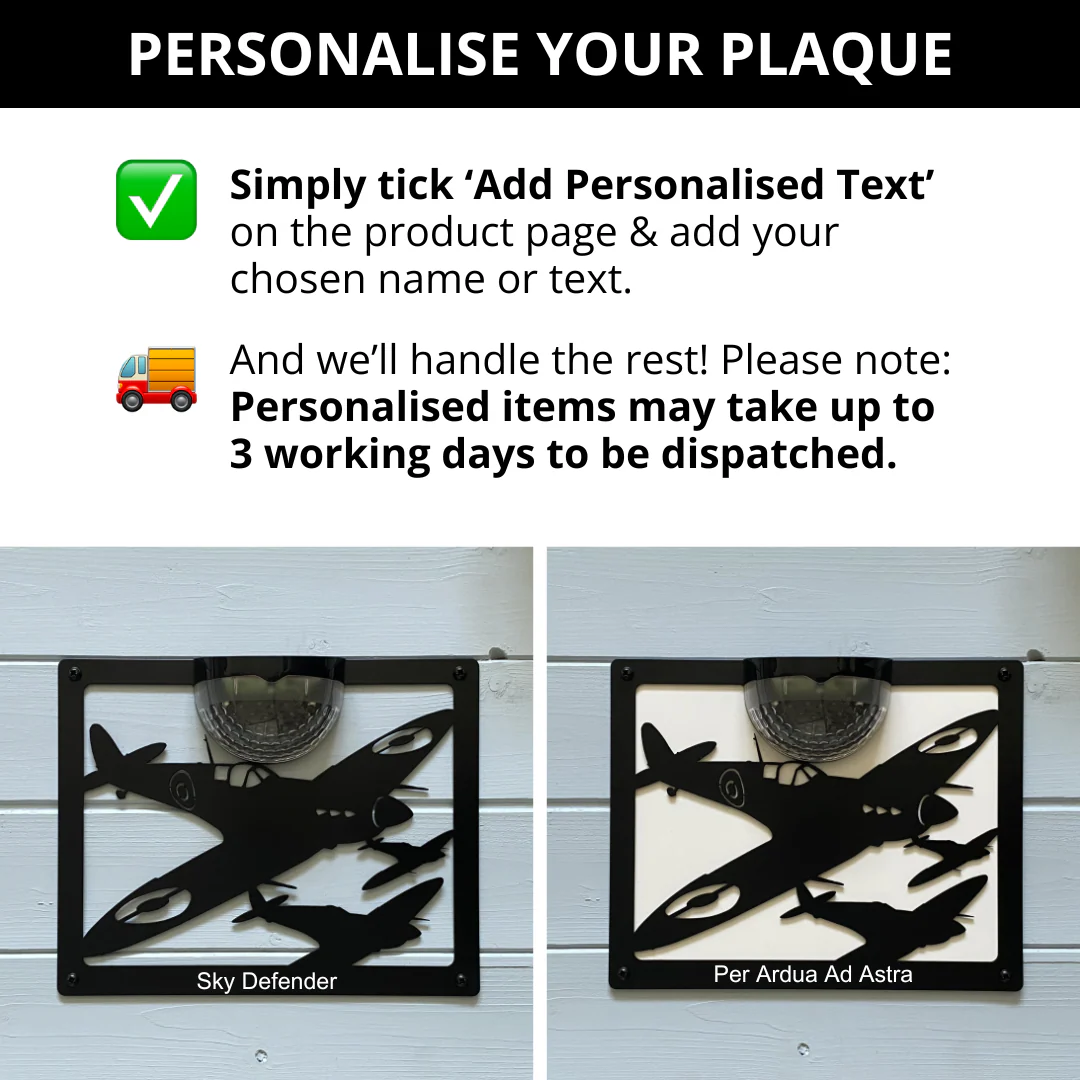 Spitfire Solar Light Wall Plaque - Image 5