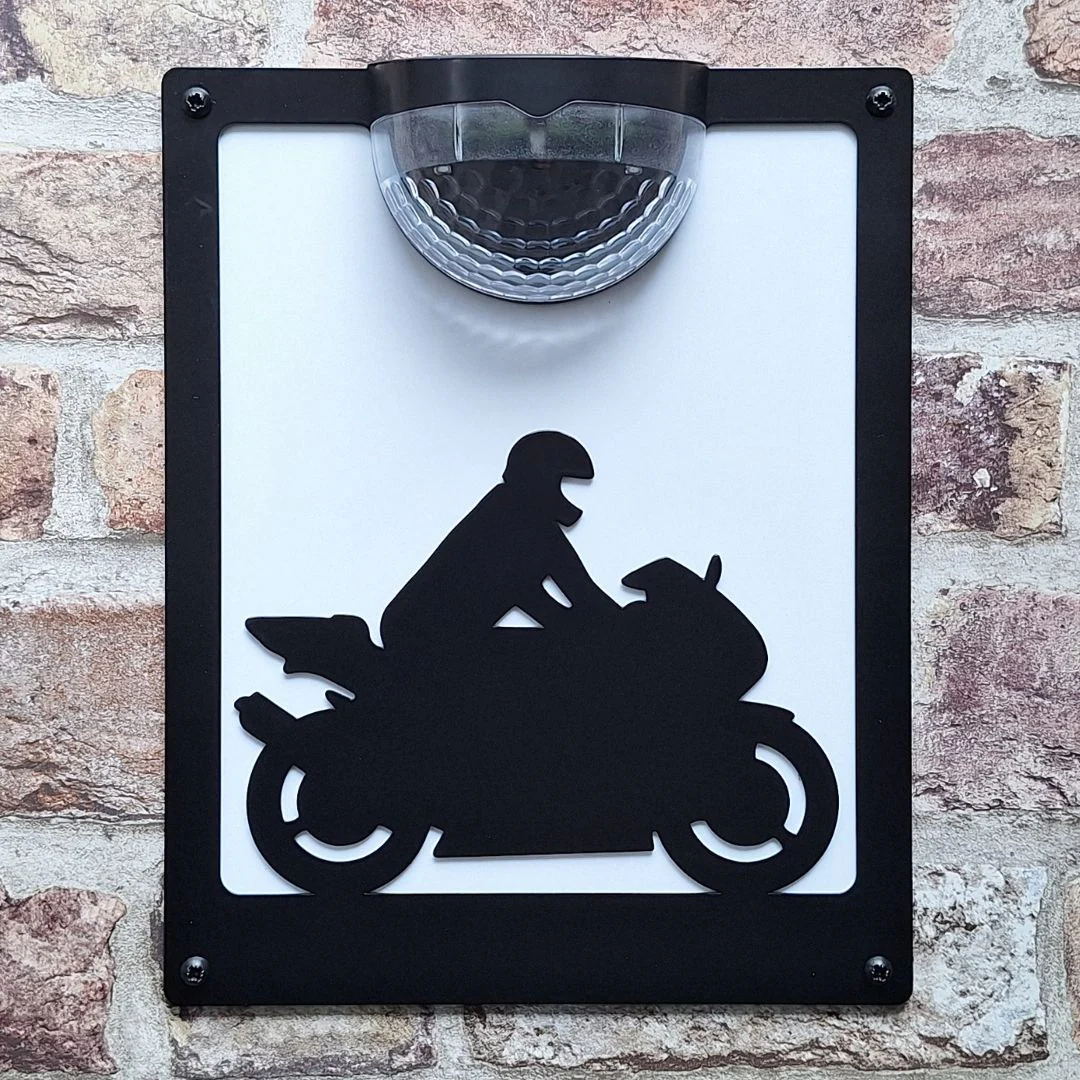 Sports Motorbike Solar Light Wall Plaque - Image 10
