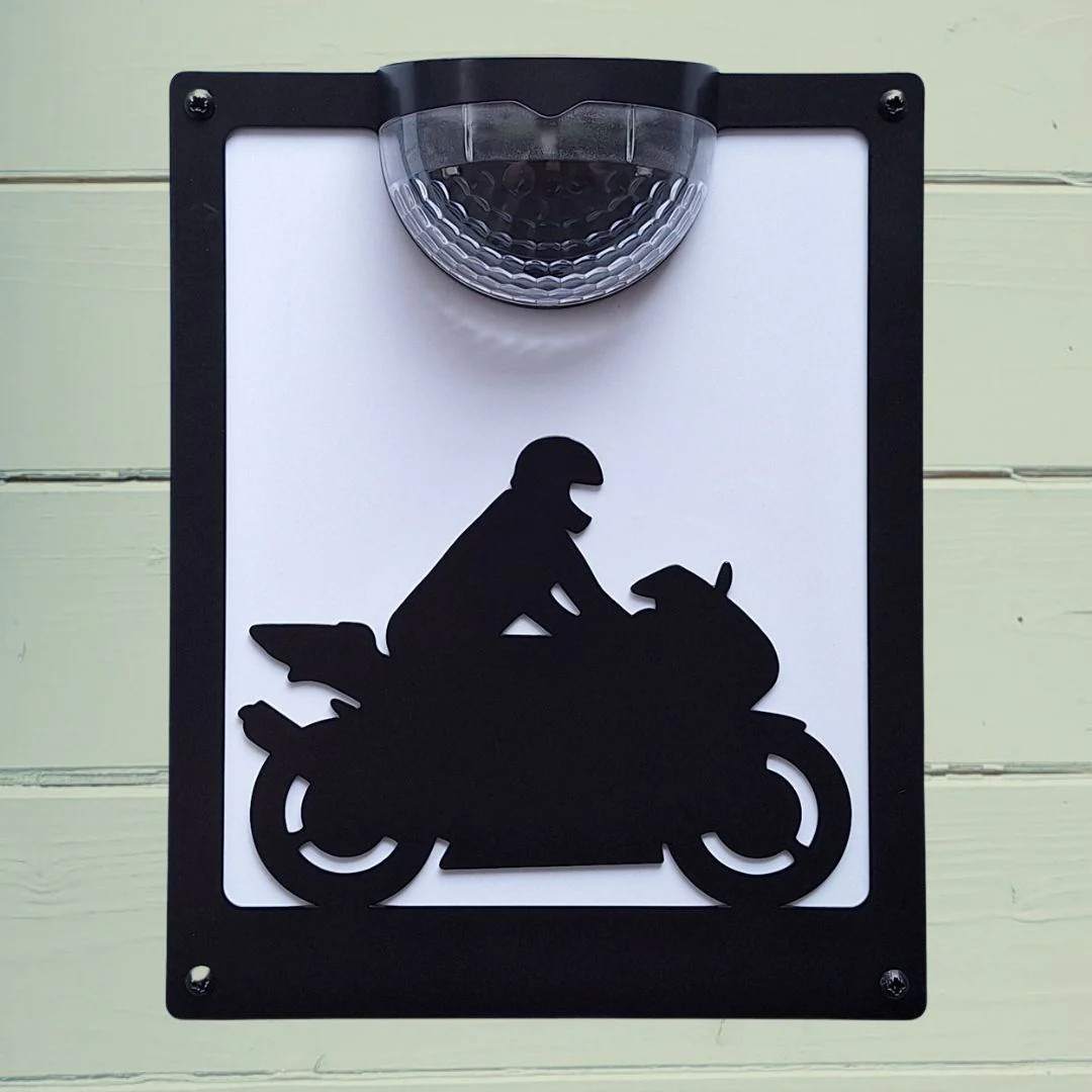 Sports Motorbike Solar Light Wall Plaque - Image 11