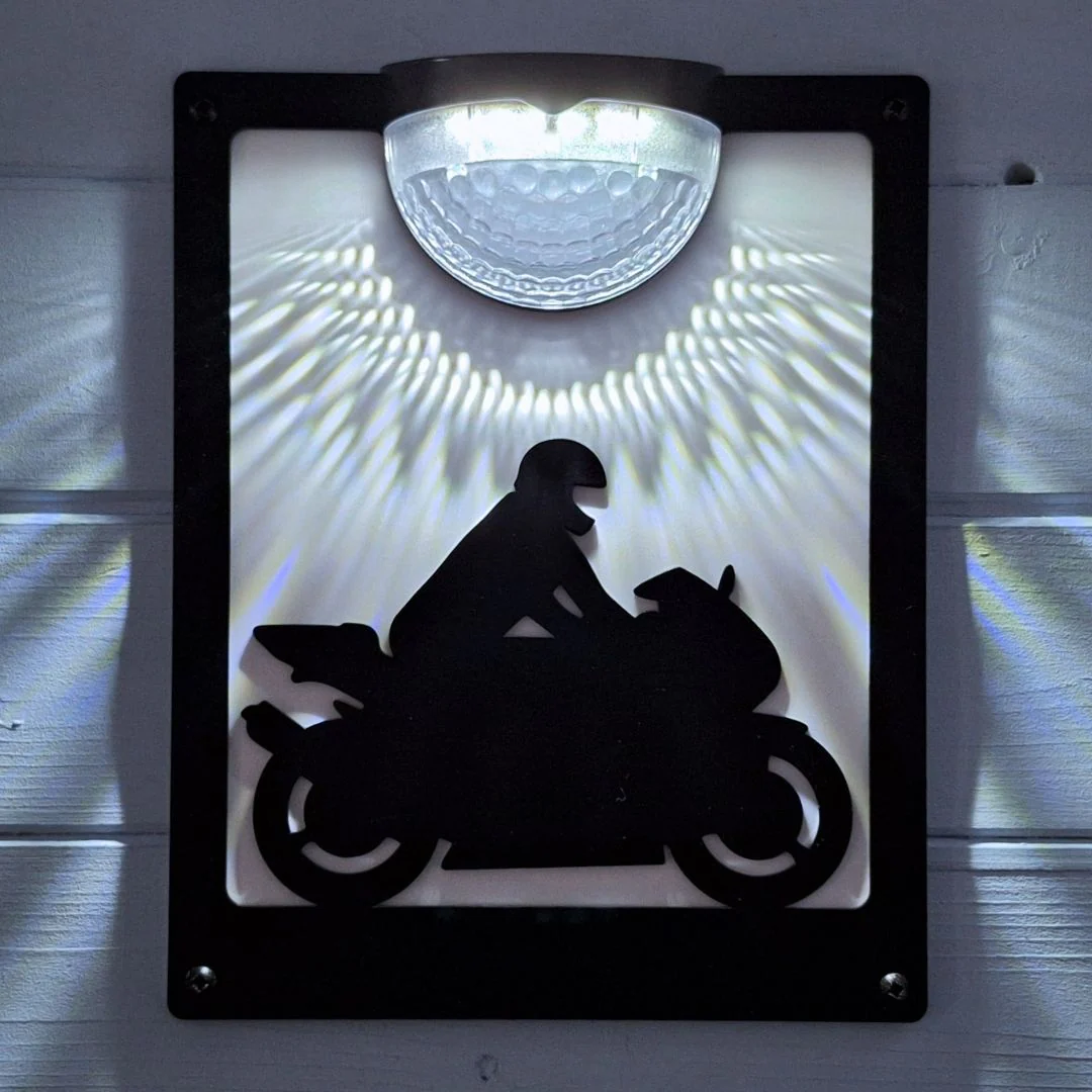 Sports Motorbike Solar Light Wall Plaque - Image 12