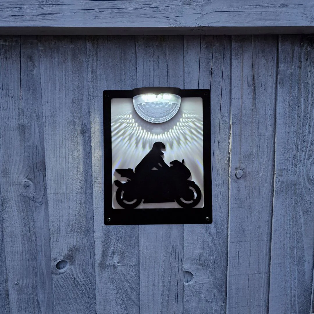 Sports Motorbike Solar Light Wall Plaque - Image 13