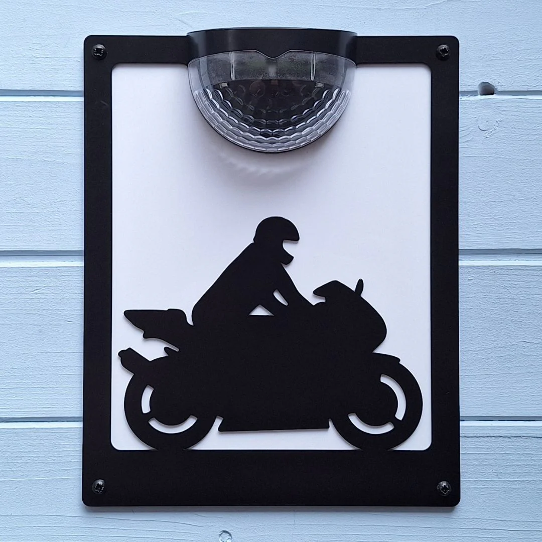 Sports Motorbike Solar Light Wall Plaque - Image 2
