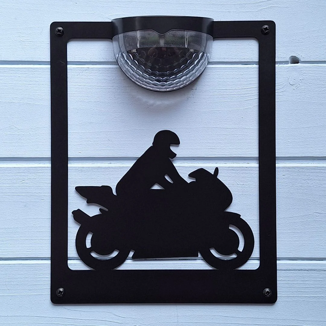 Sports Motorbike Solar Light Wall Plaque - Image 3