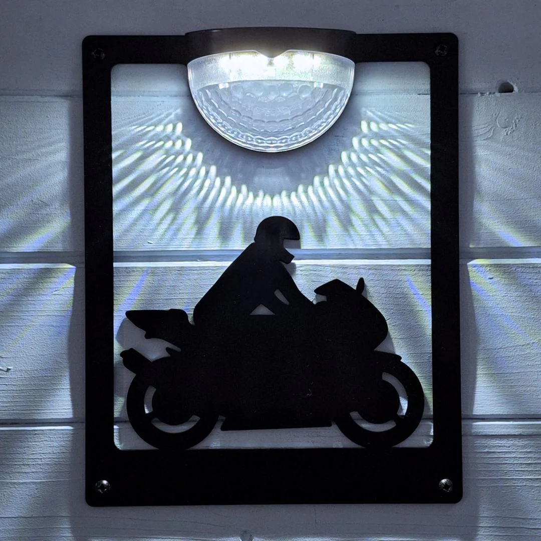 Sports Motorbike Solar Light Wall Plaque - Image 4
