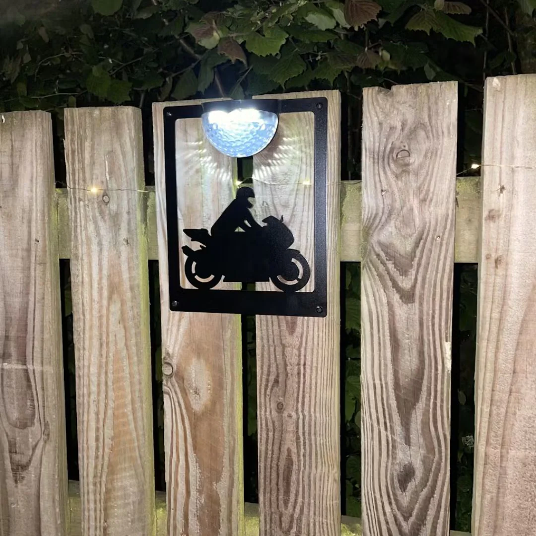Sports Motorbike Solar Light Wall Plaque - Image 7