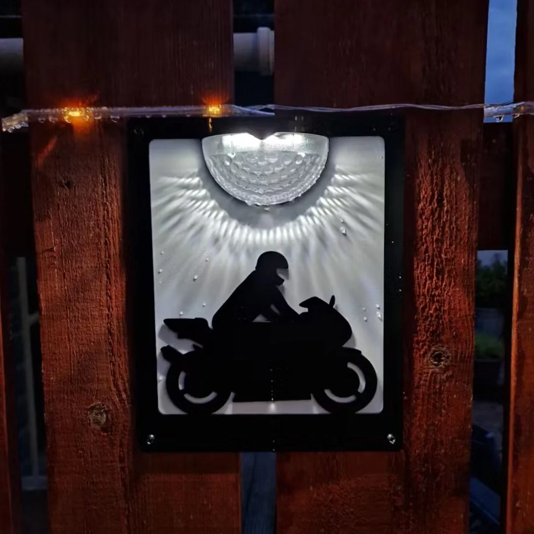 Sports Motorbike Solar Light Wall Plaque - Image 8
