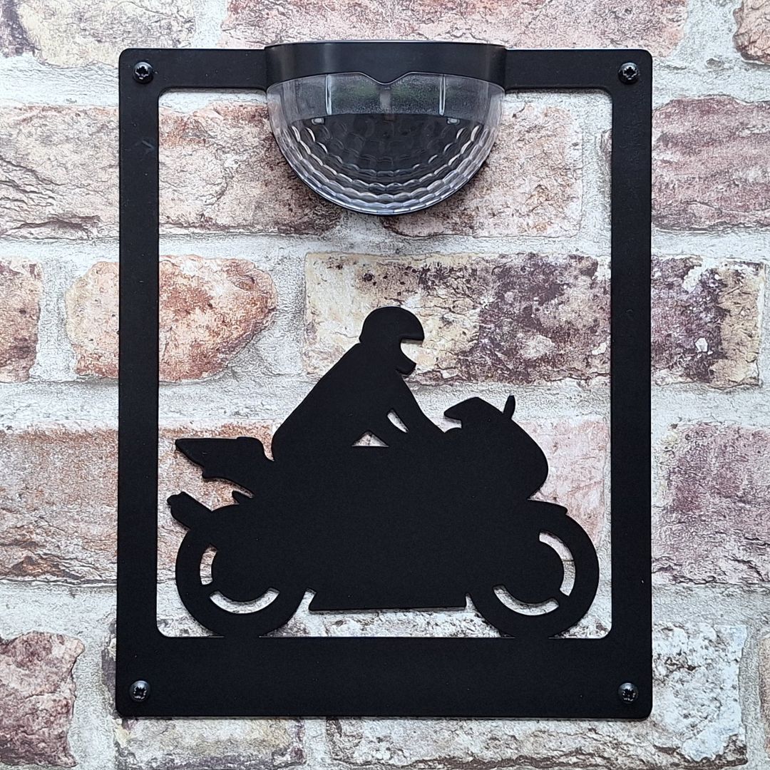 Sports Motorbike Solar Light Wall Plaque - Image 9