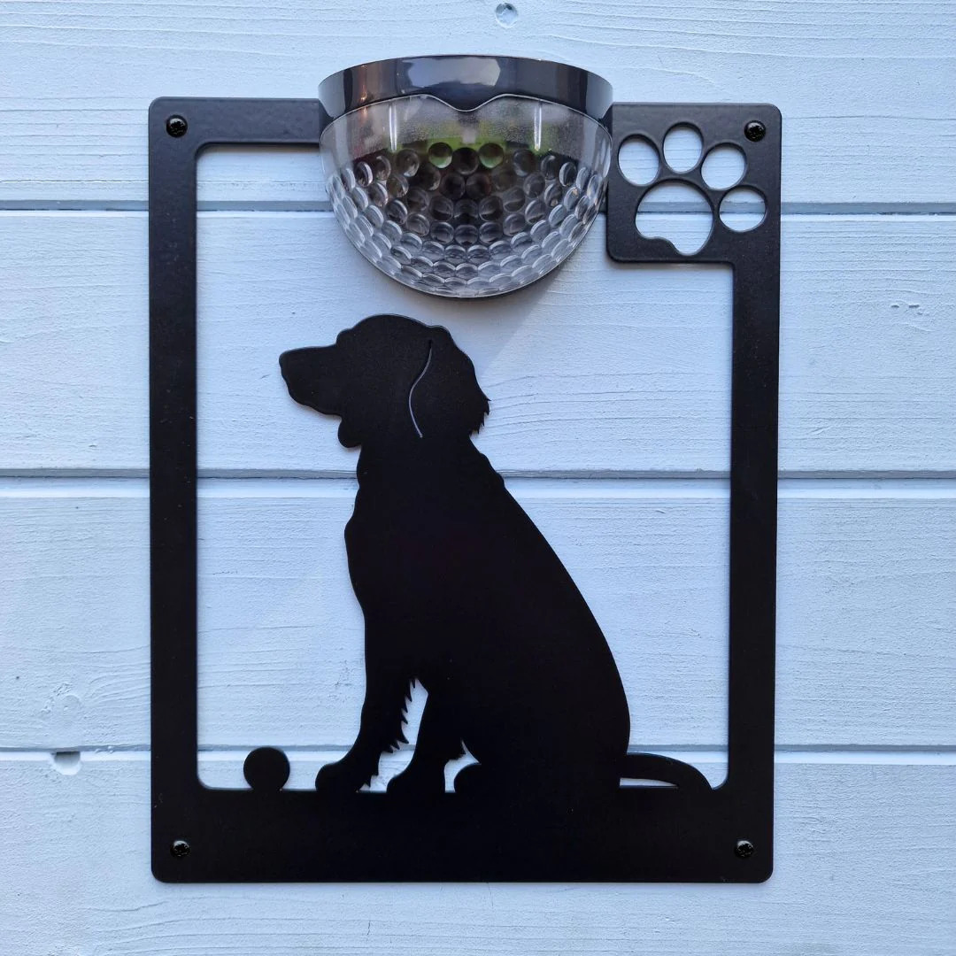 Springer Spaniel with ball Dog Solar Light Wall Plaque - Image 2