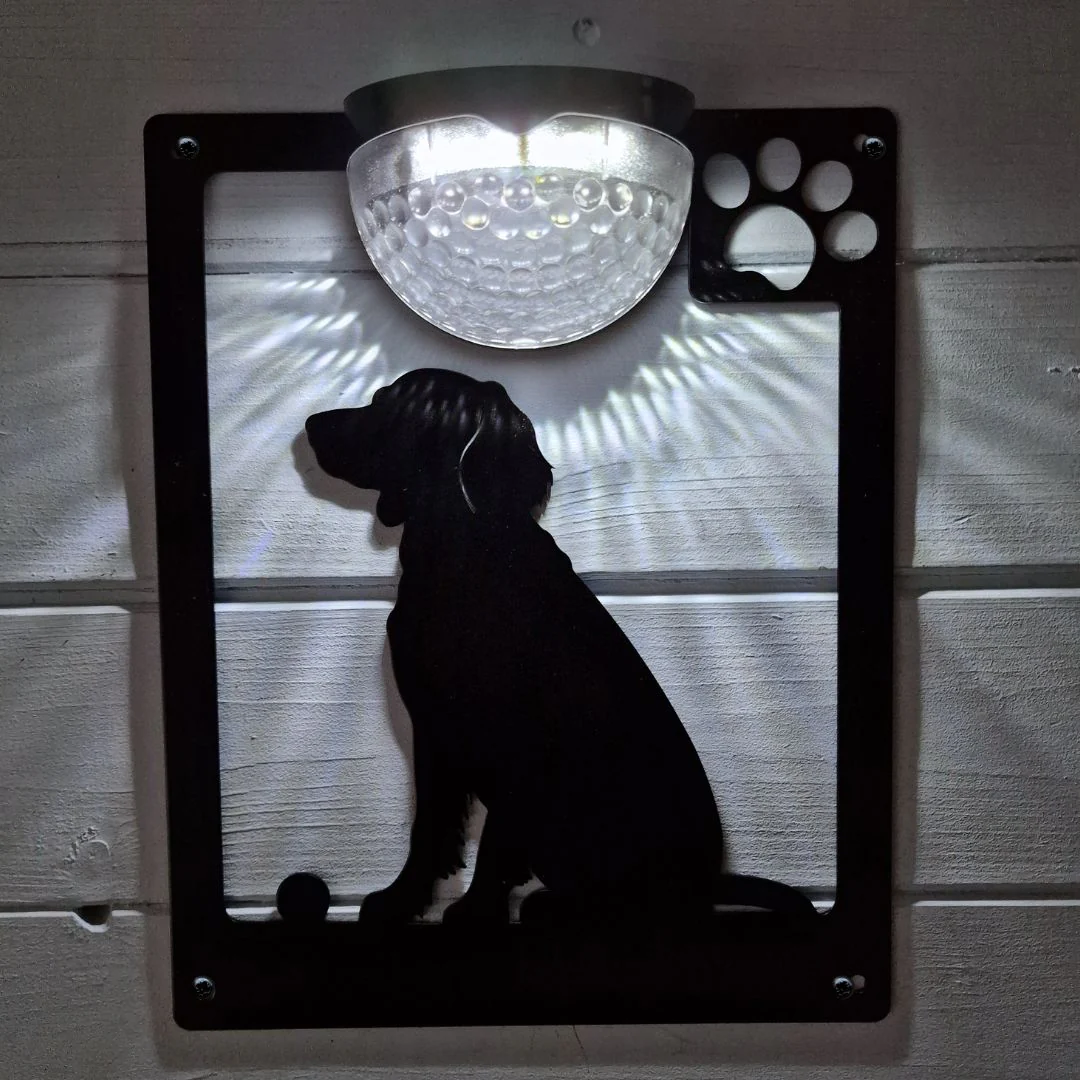 Springer Spaniel with ball Dog Solar Light Wall Plaque - Image 3