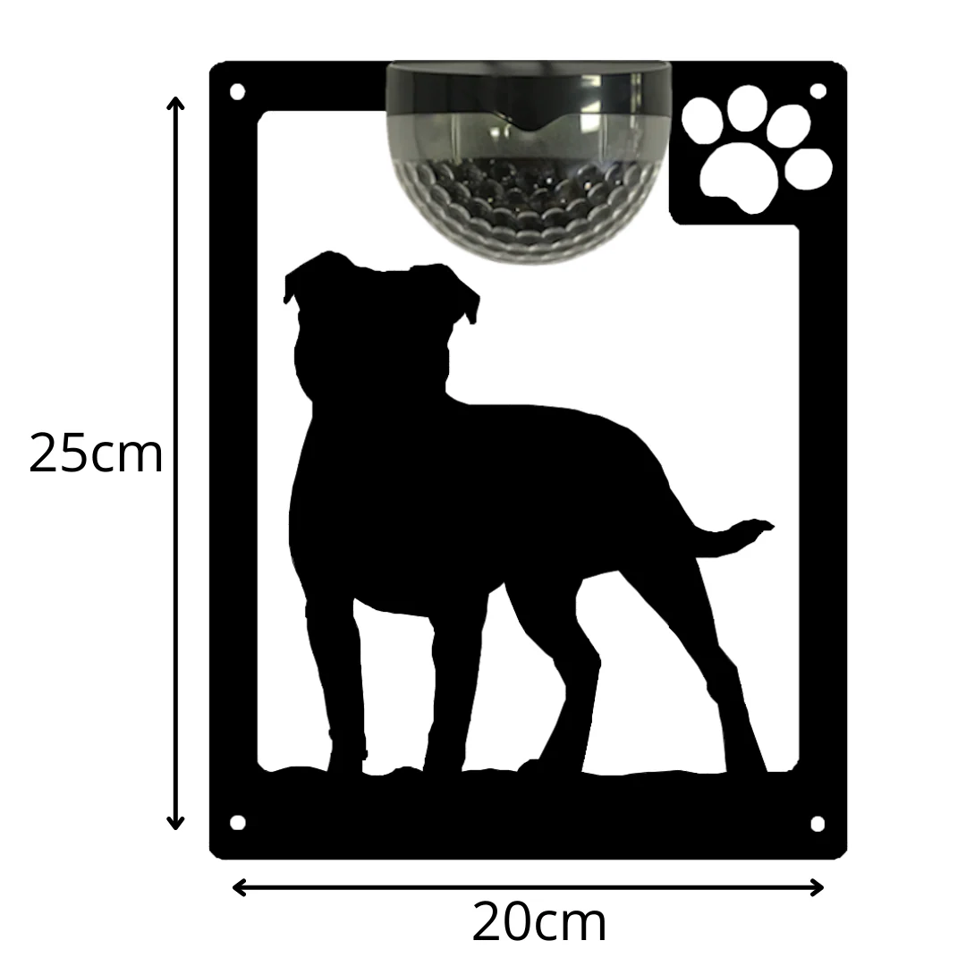 Staffie Dog Solar Light Wall Plaque - Image 11