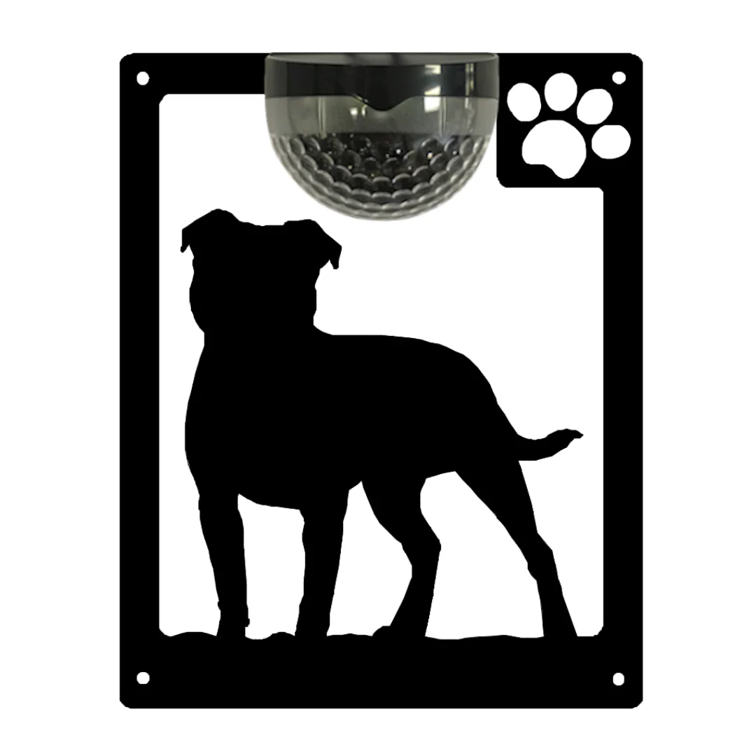 Staffie Dog Solar Light Wall Plaque - Image 12