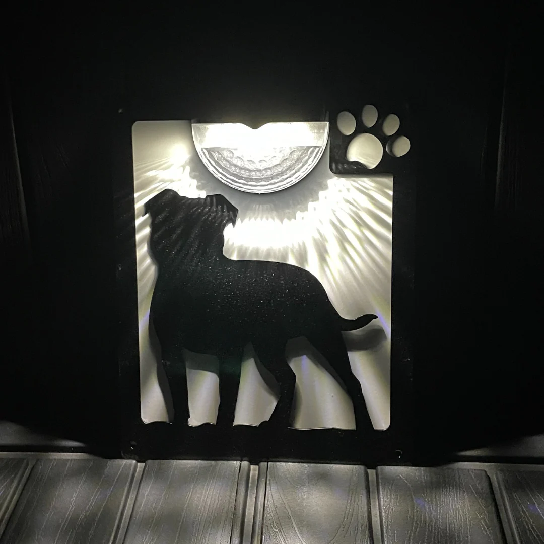Staffie Dog Solar Light Wall Plaque - Image 3