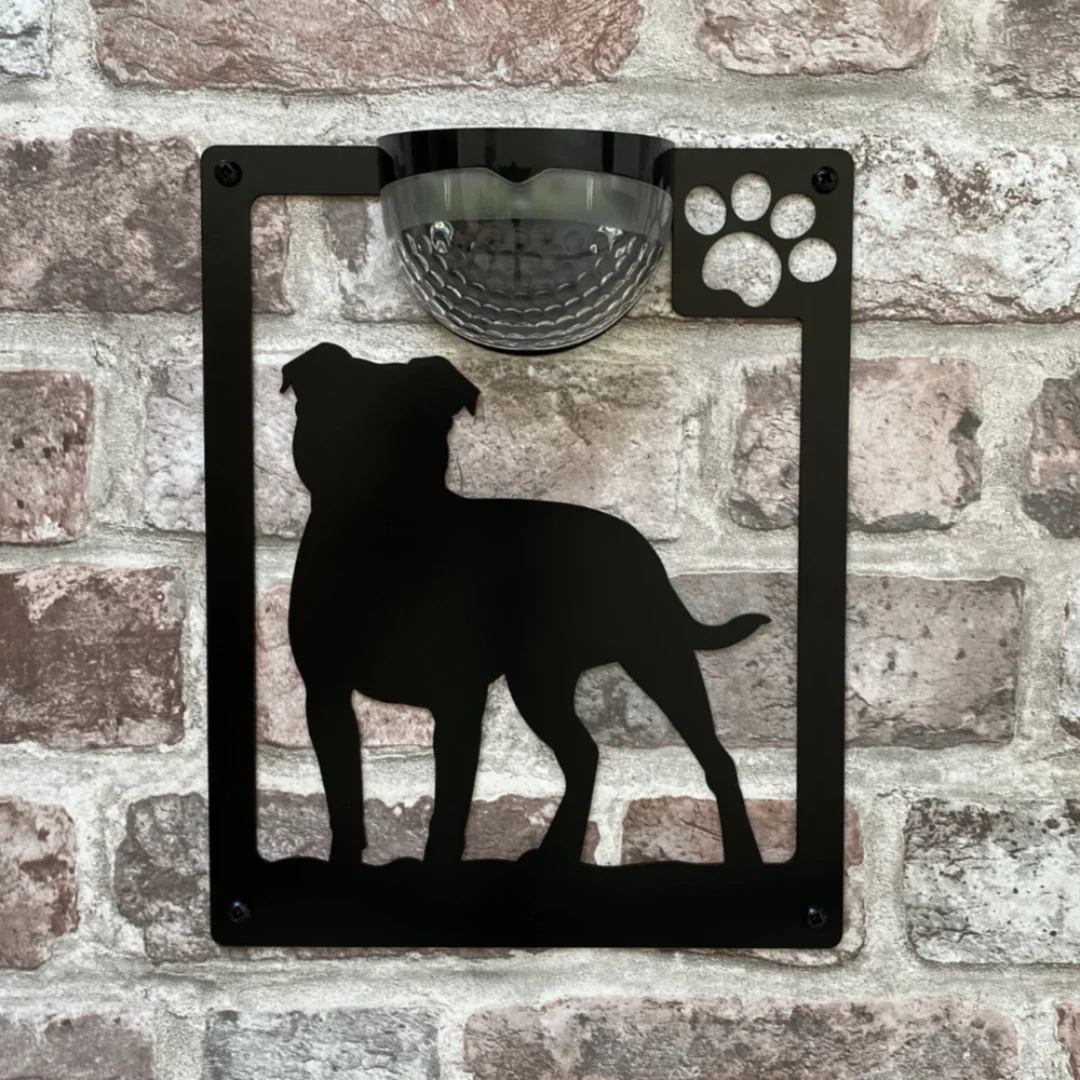 Staffie Dog Solar Light Wall Plaque - Image 4
