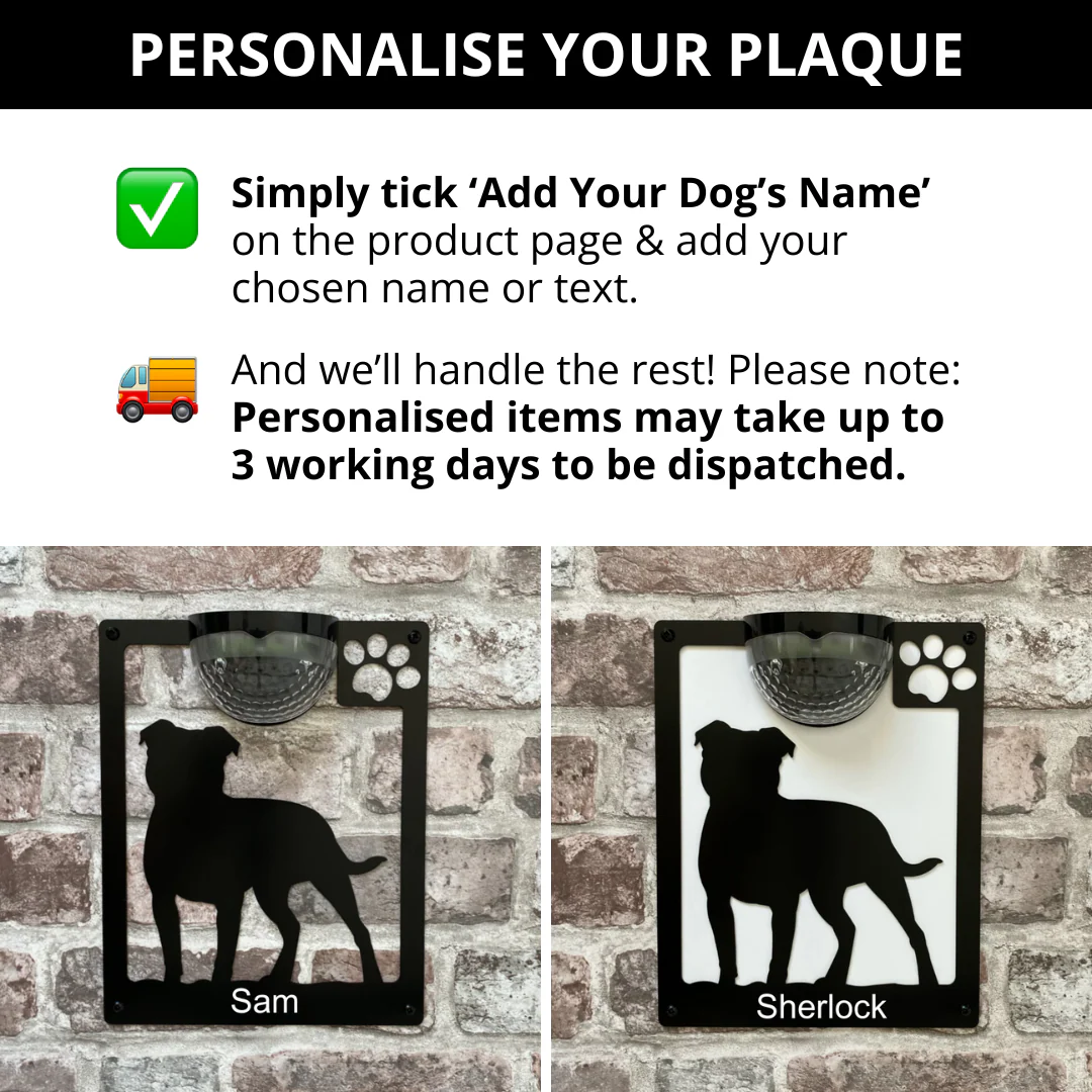 Staffie Dog Solar Light Wall Plaque - Image 6