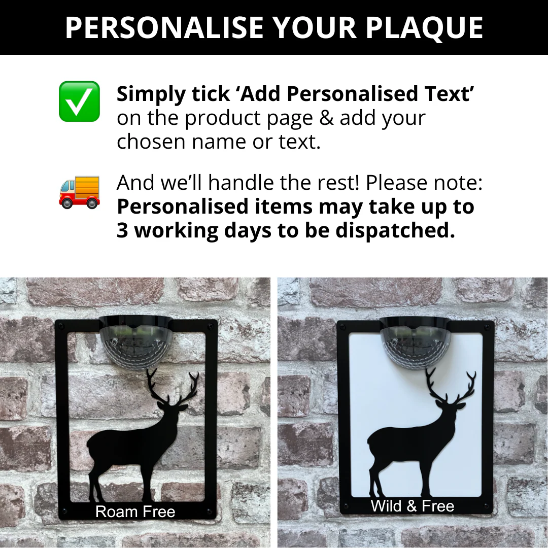 Standing Stag Solar Light Wall Plaque - Image 5