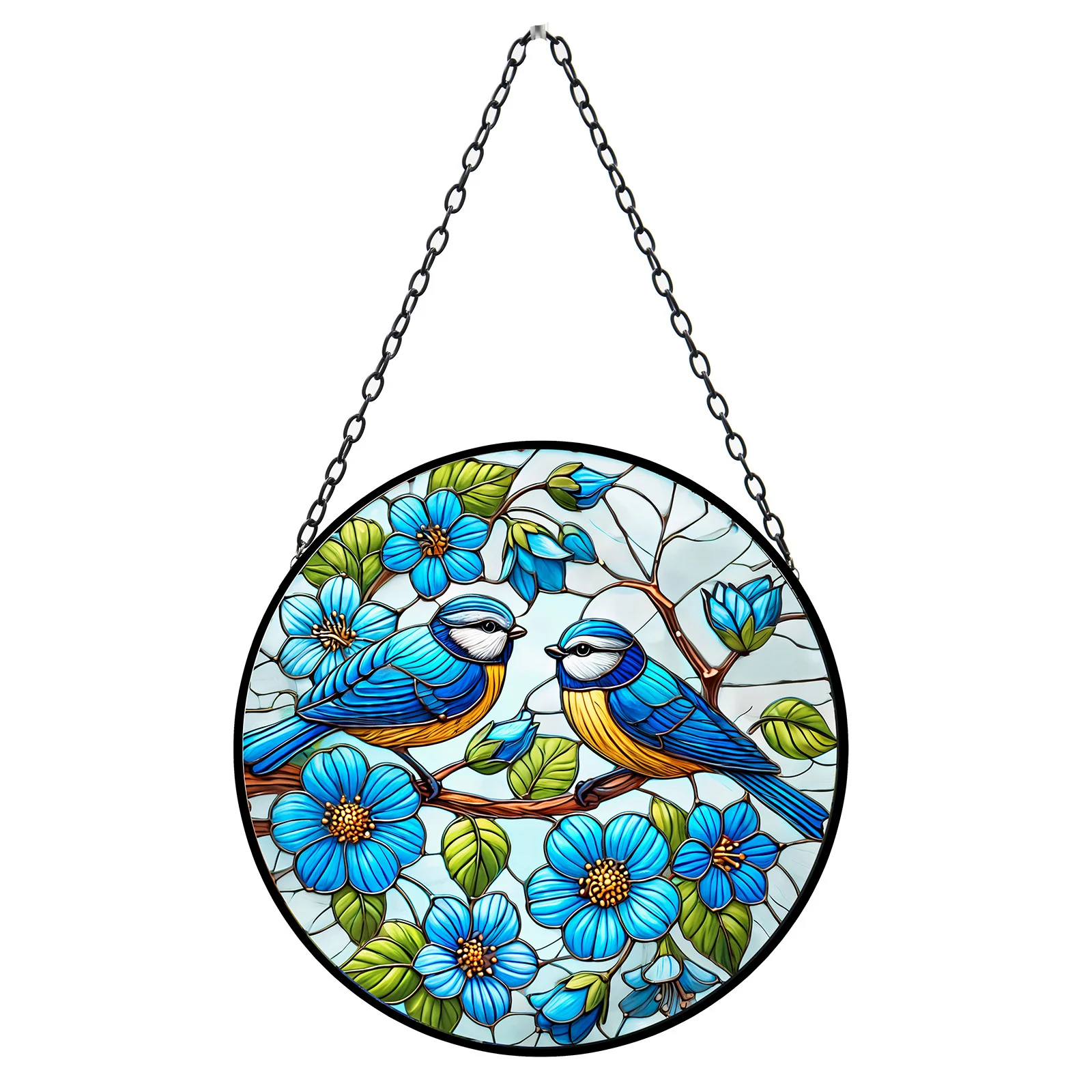 Large Glass Hanging Blue Tit Suncatcher - Image 3