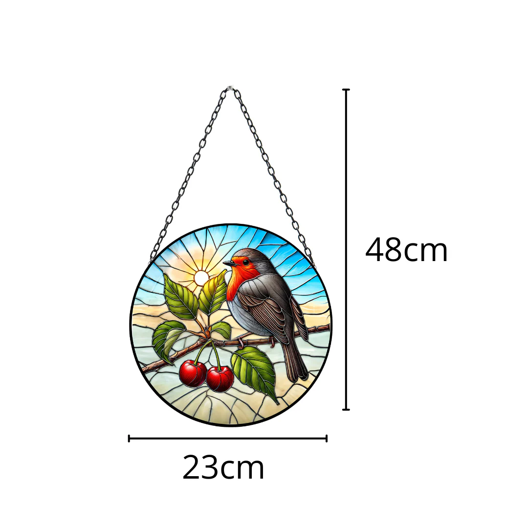 Large Glass Hanging Robin Suncatcher - Image 4