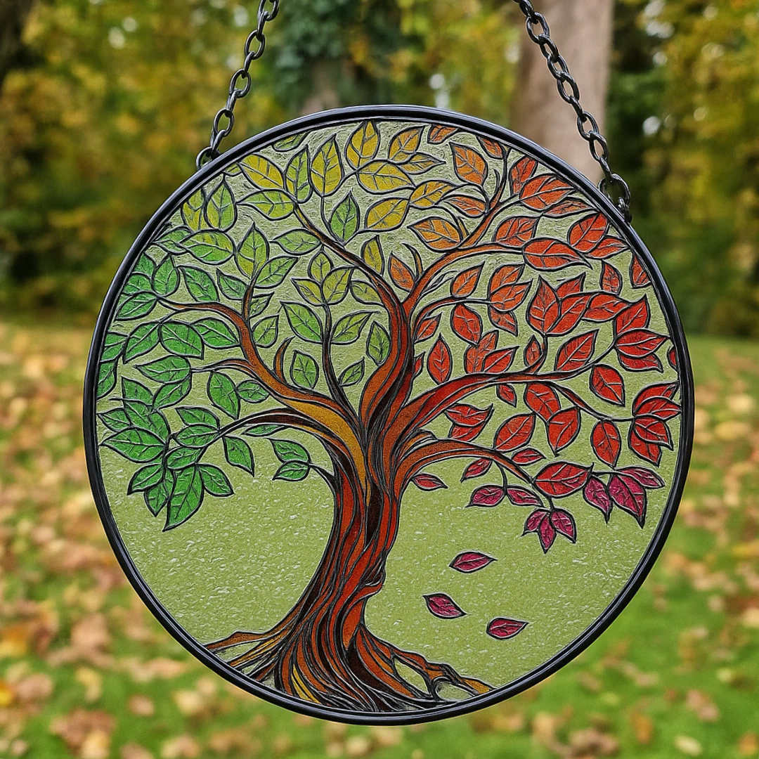 Stained Glass Tree of Life Suncatcher - Image 3