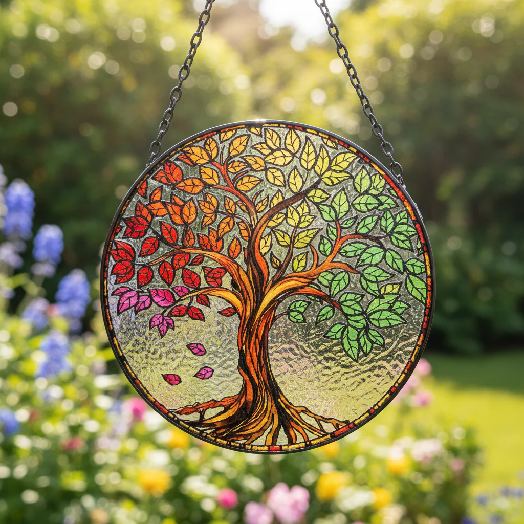 Stained Glass Tree of Life Suncatcher - Image 6