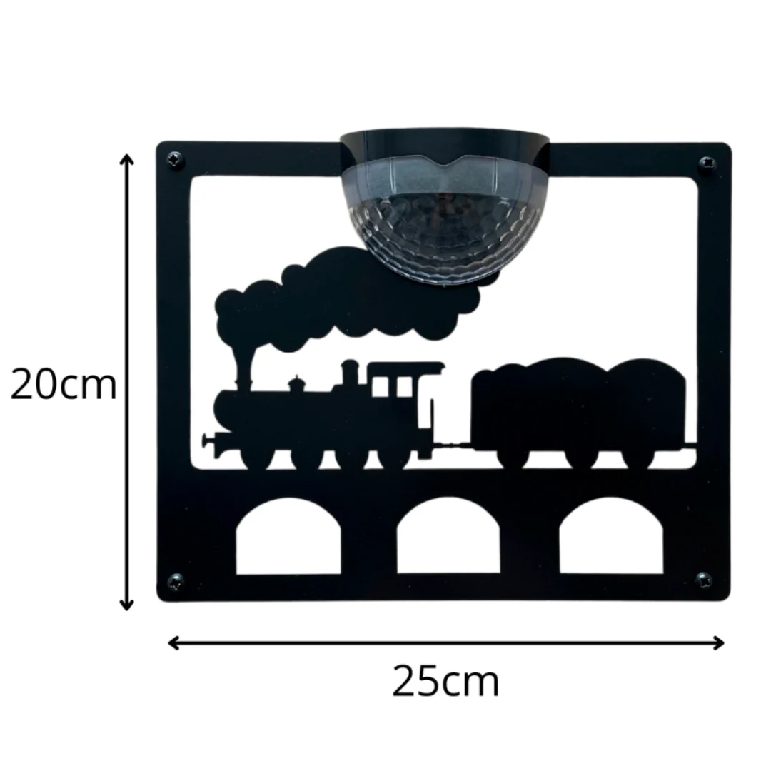 Steam Train Wall Plaque with Solar Powered Light - Image 10