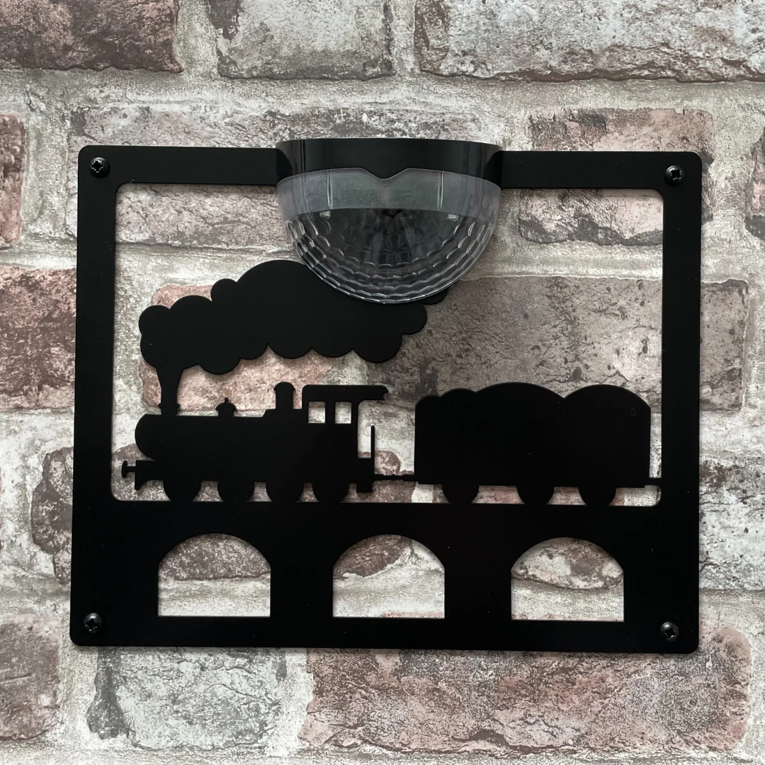 Steam Train Wall Plaque with Solar Powered Light - Image 6